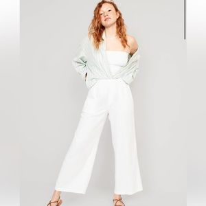 High-Waisted Linen-Blend Wide-Leg Pants for Women